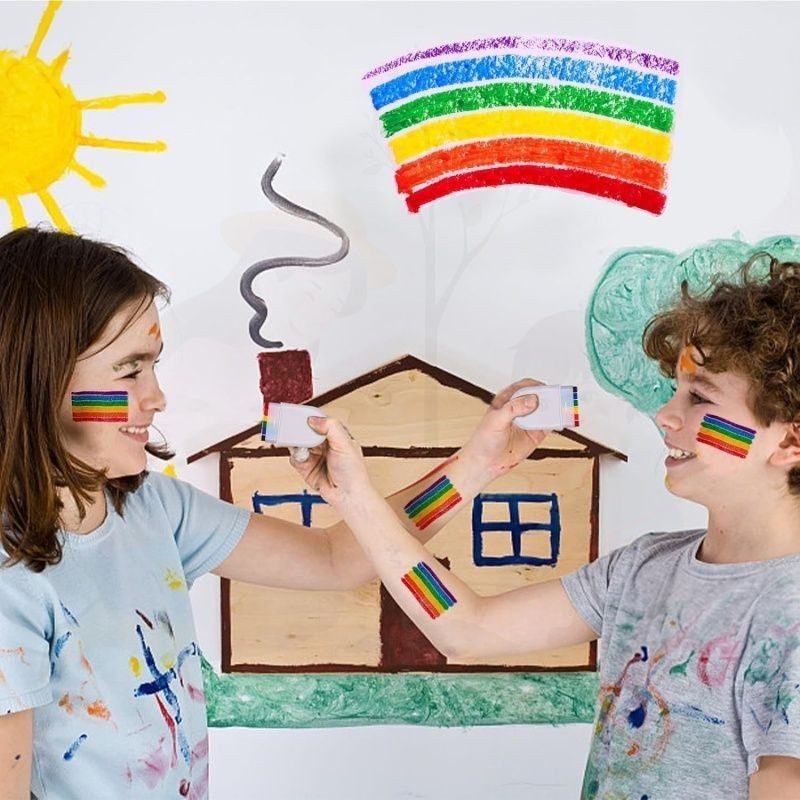 Rainbow Face Paint, Rainbow Stripe Brush Stick