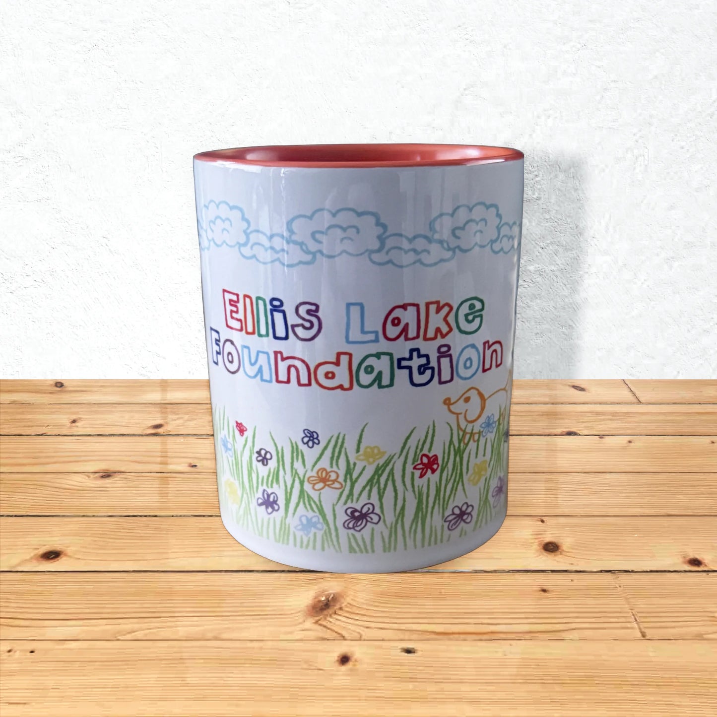 Ellis Lake Foundation Mug White and Orange