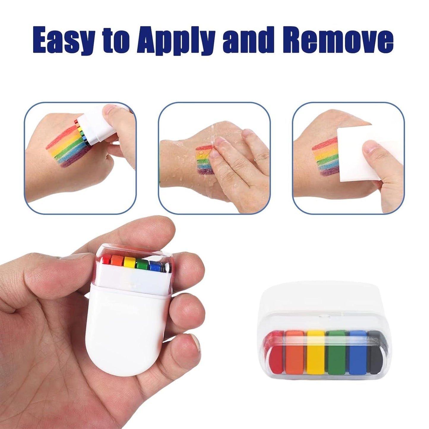 Rainbow Face Paint, Rainbow Stripe Brush Stick