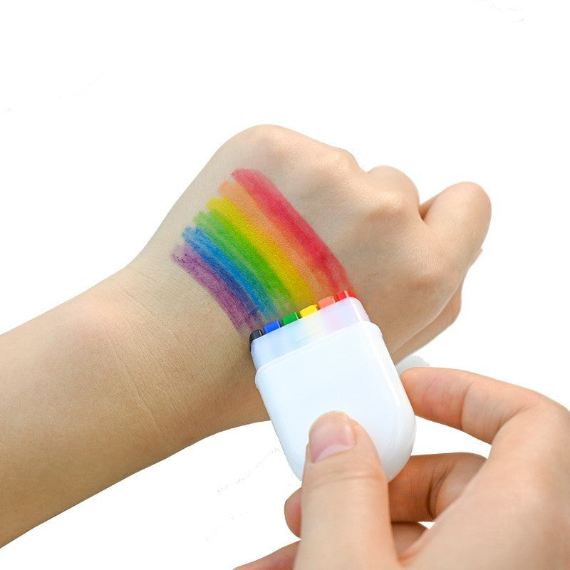 Rainbow Face Paint, Rainbow Stripe Brush Stick